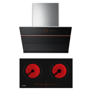 【Best-selling 2-piece Set】JQG9009X 90cm Inclined Cooker Hood + EEG75201 75cm Gas Hob